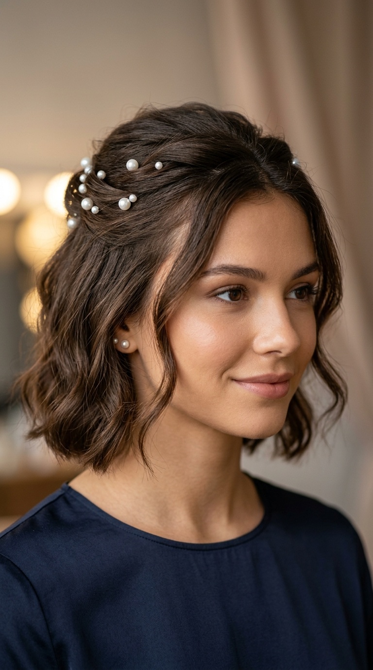 Half-Up Pearl Accents