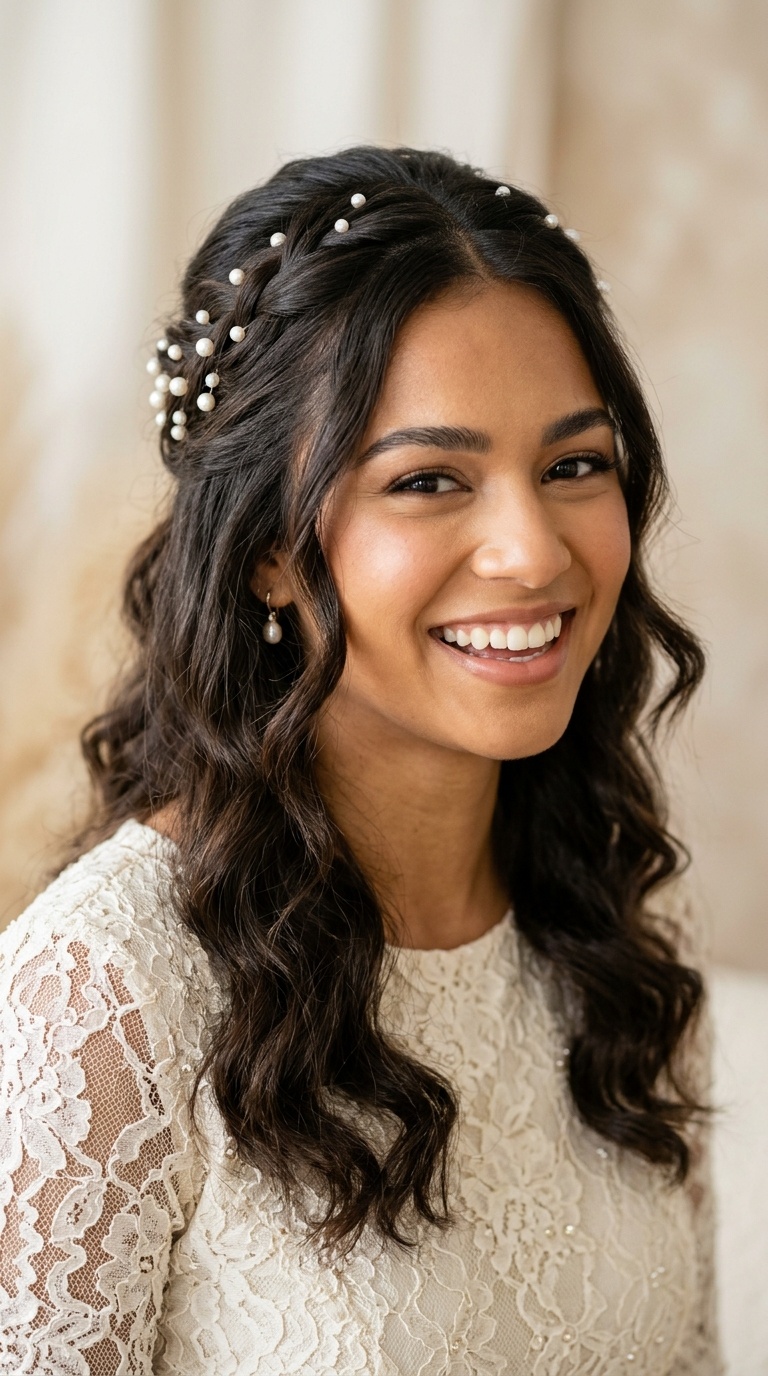 Half-Up Pearl Accents