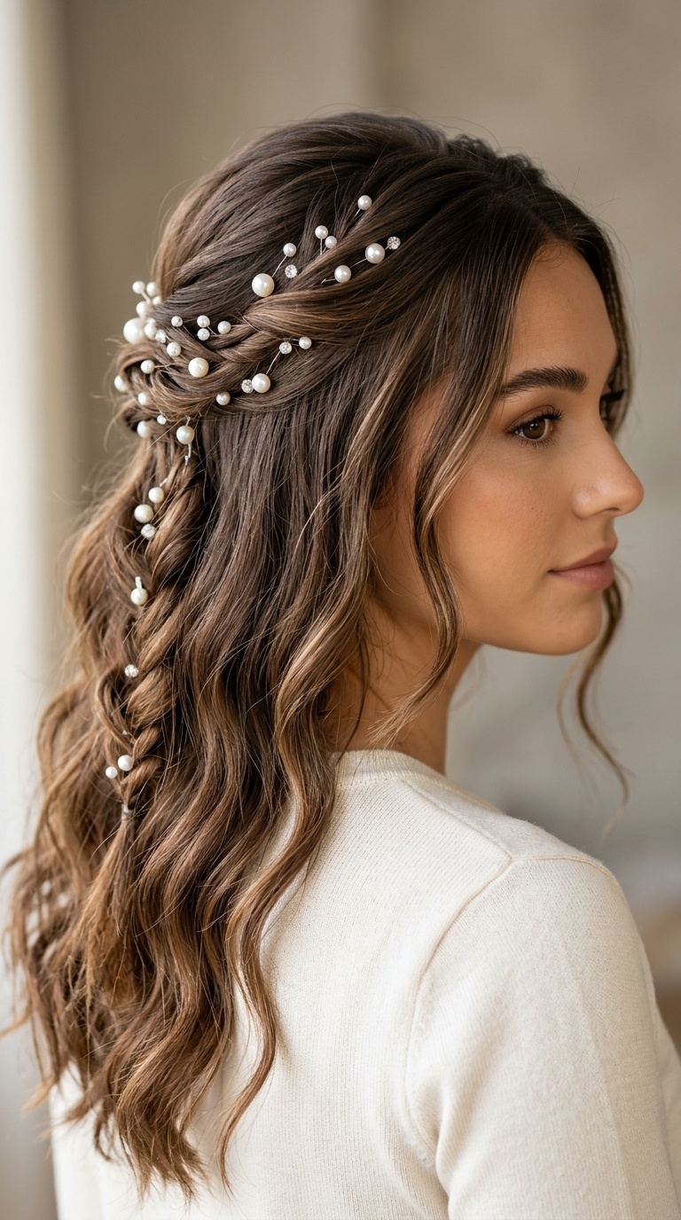 Half-Up Pearl Accents