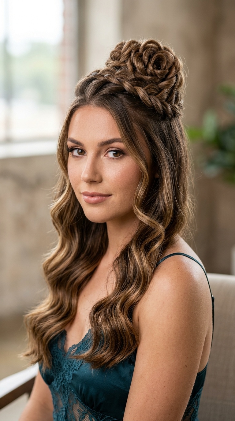 Half-Up Rose Braid