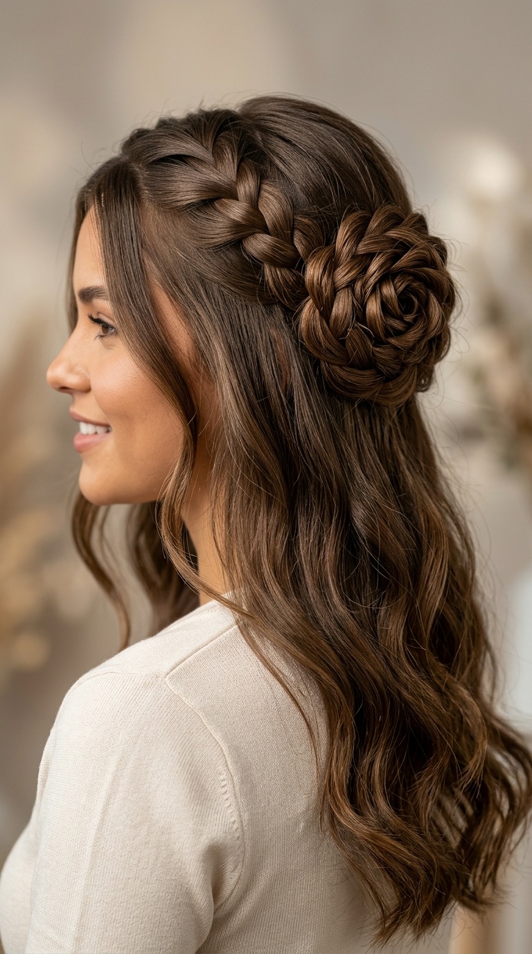 Half-Up Rose Braid