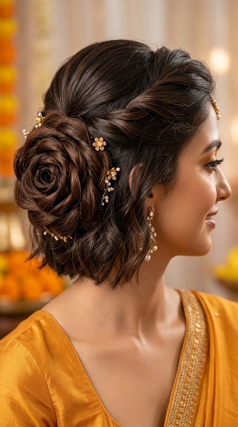 Half-Up Rose Bun