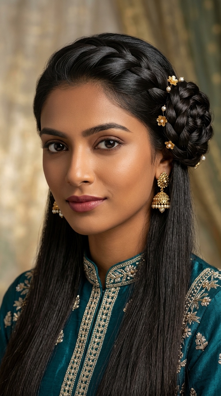 Half-Up Rosette Braid