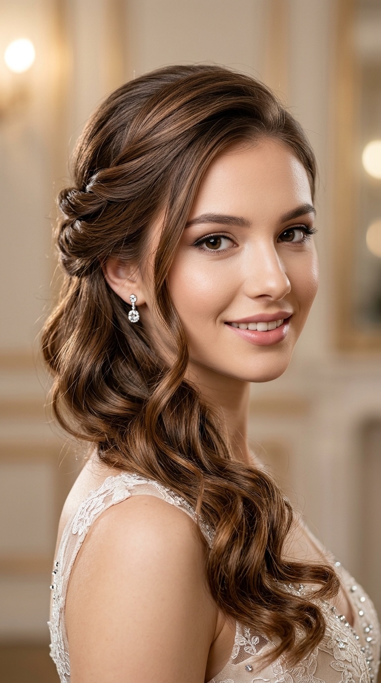 Half-Up Side-Swept Twist