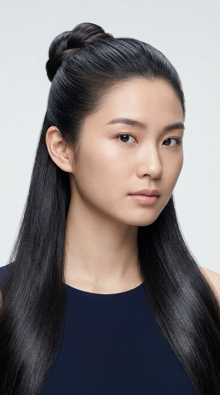 Half-Up Sleek Knot