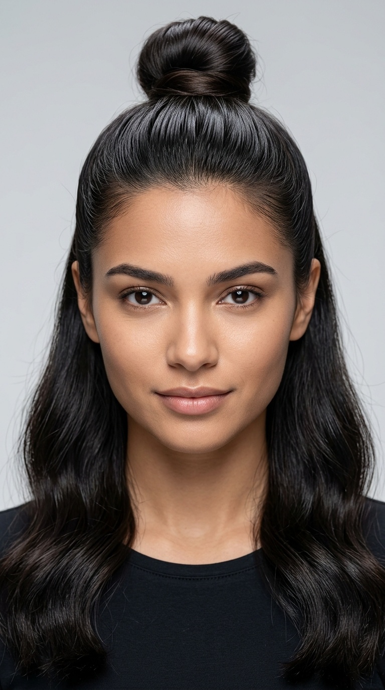 Half-Up Slicked Top Knot