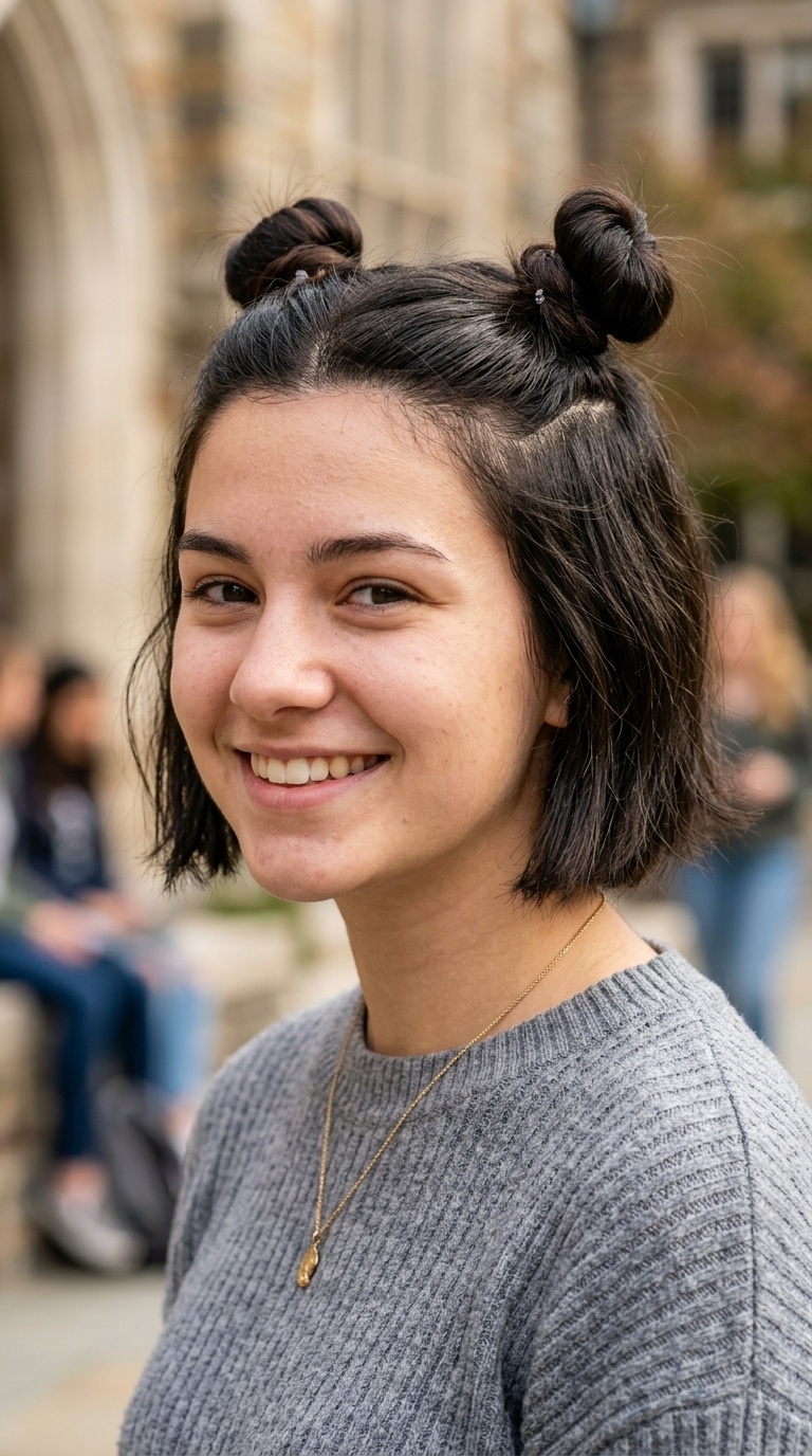 Half-Up Space Buns