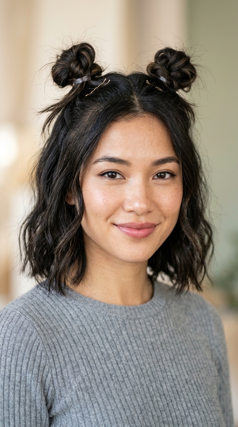Half-Up Space Buns