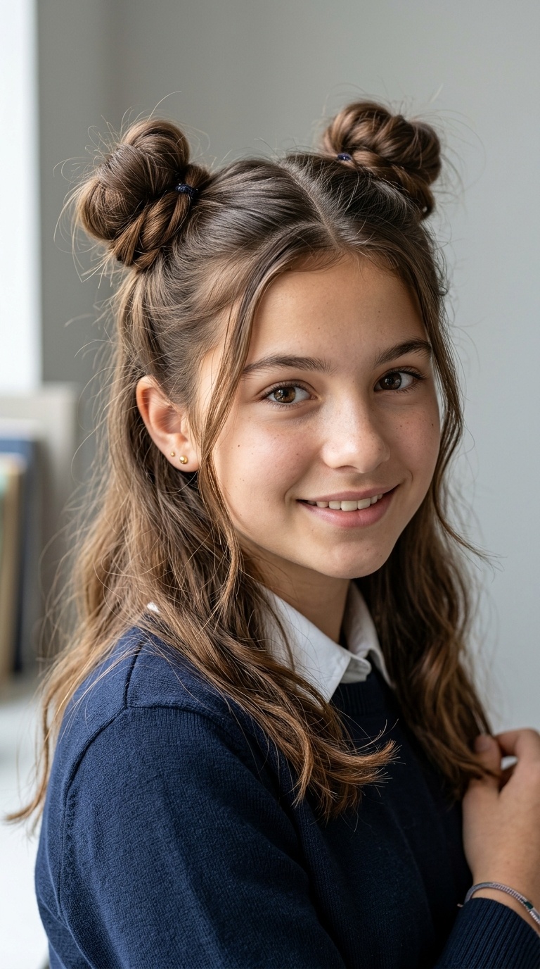 Half-Up Space Buns