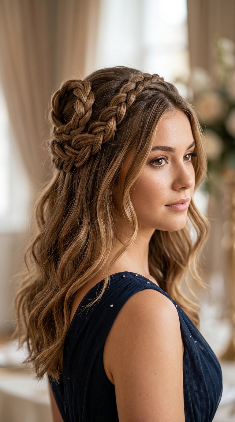 Half-Up Style with Infinity Braid