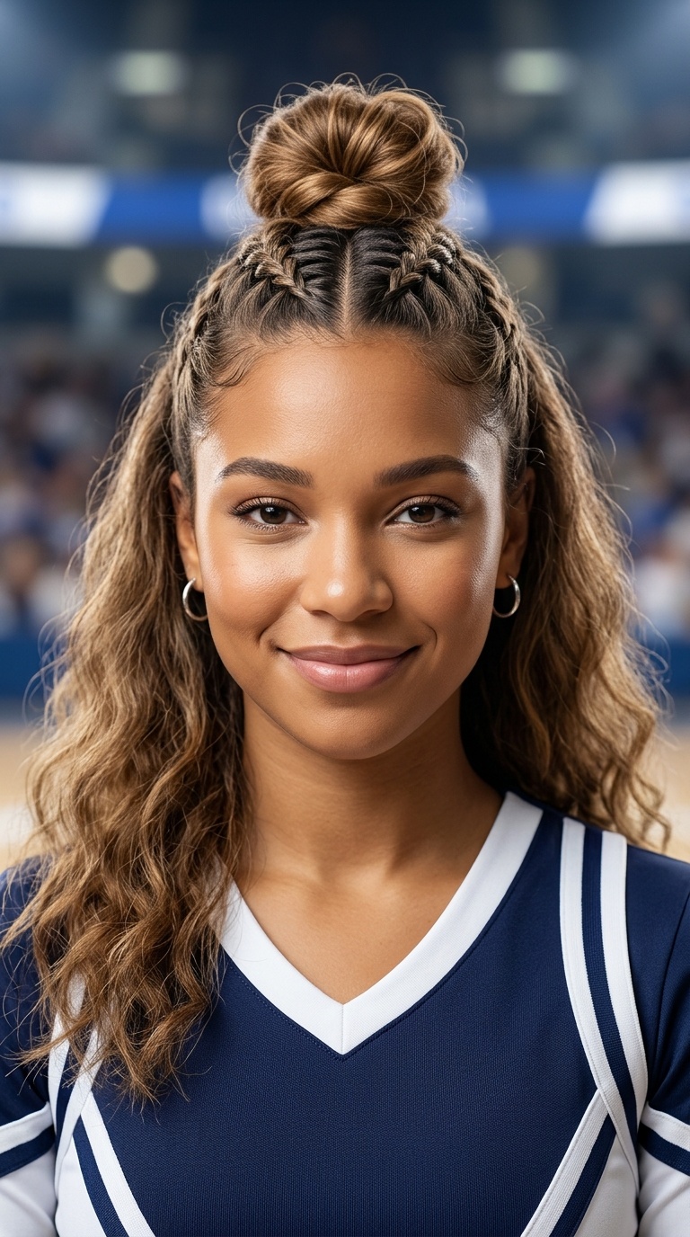 Half-Up Top Knot with Braided Base