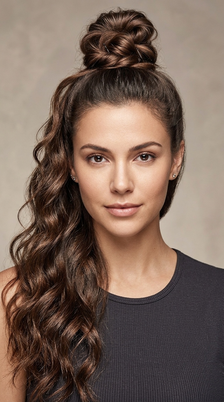 Half-Up Top Knot with Cascading Length