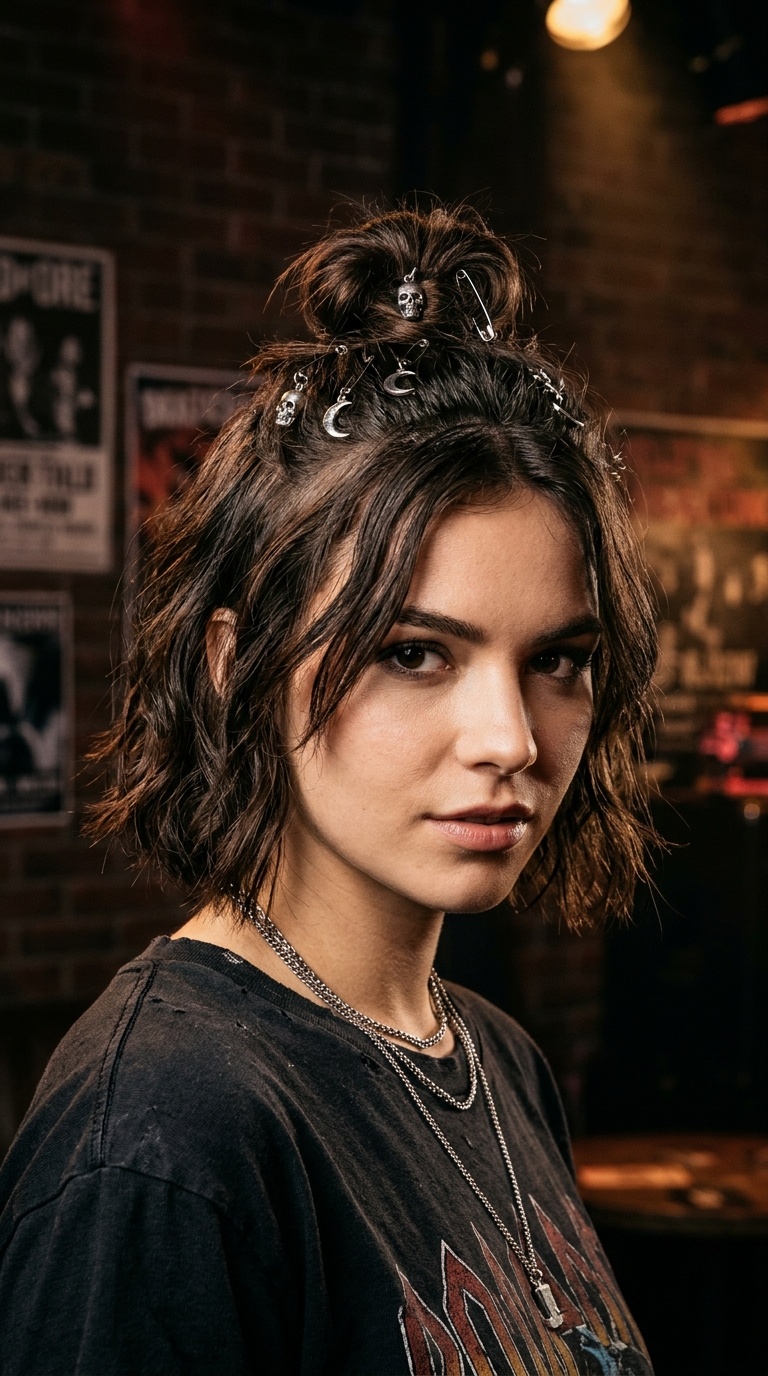 Half-Up Top Knot with Charms