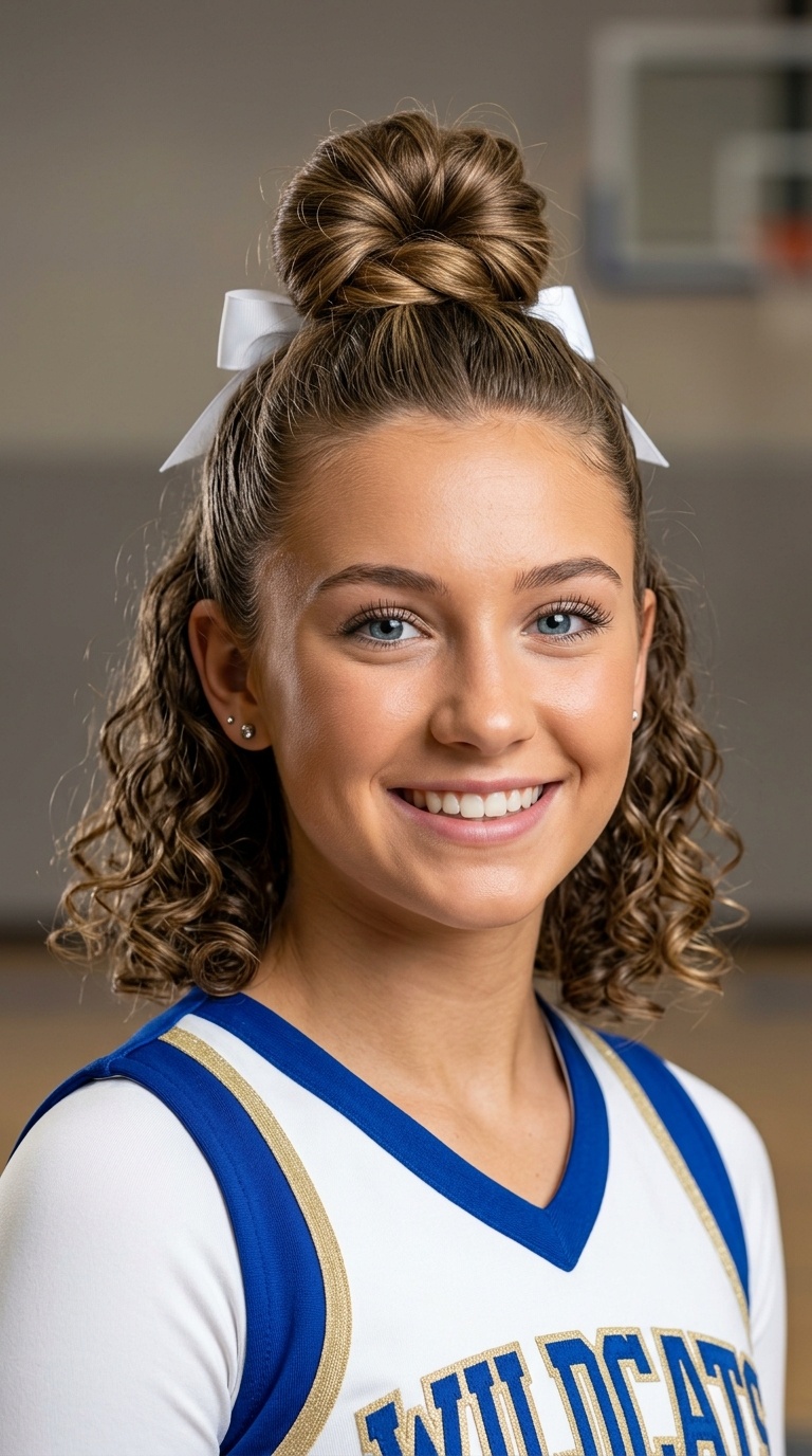 Half-Up Top Knot with Curls