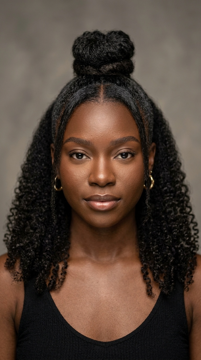 Half-Up Top Knot with Middle Part