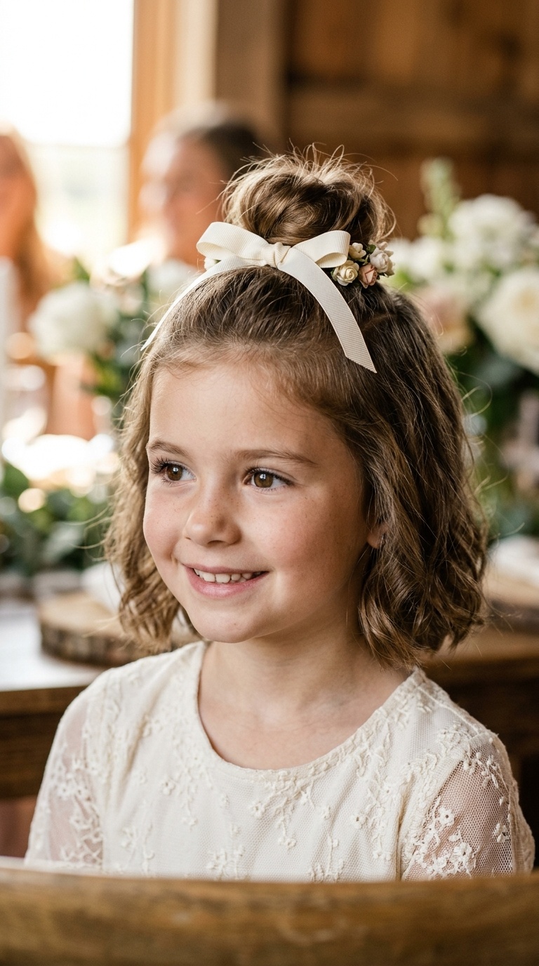 Half-Up Top Knot with Ribbon