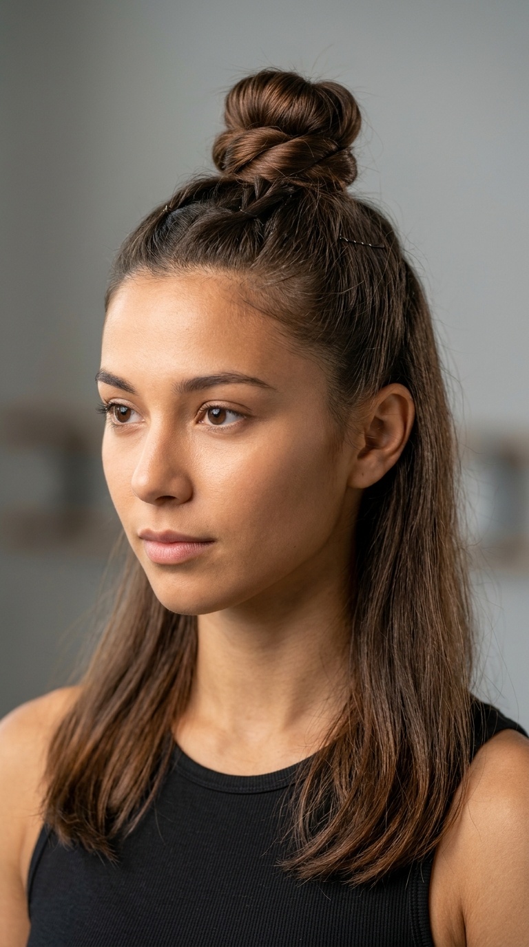 Half-Up Top Knot (with secure pins)