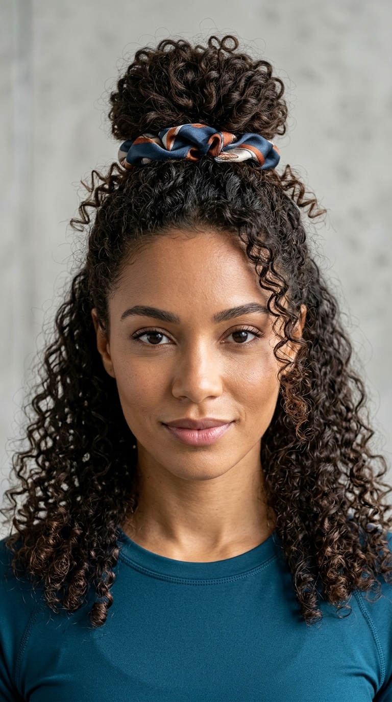 Half-Up Top Knot with Silk Scrunchie