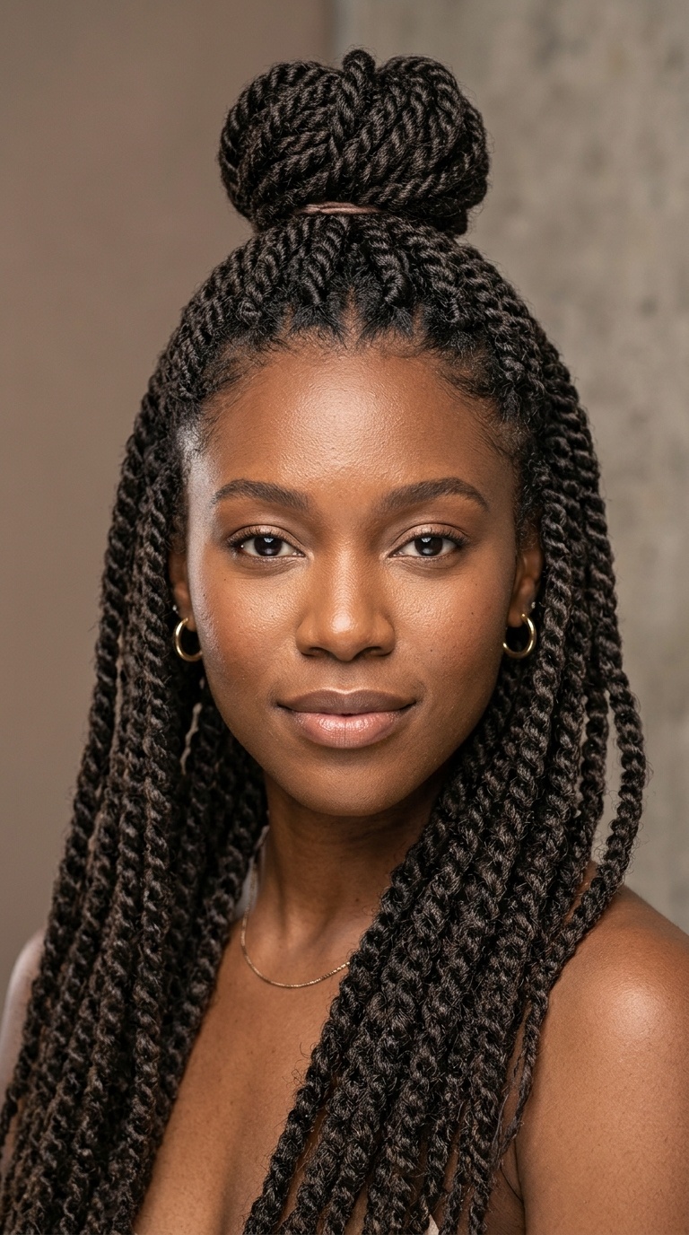 Half-Up Top Knot with Twists