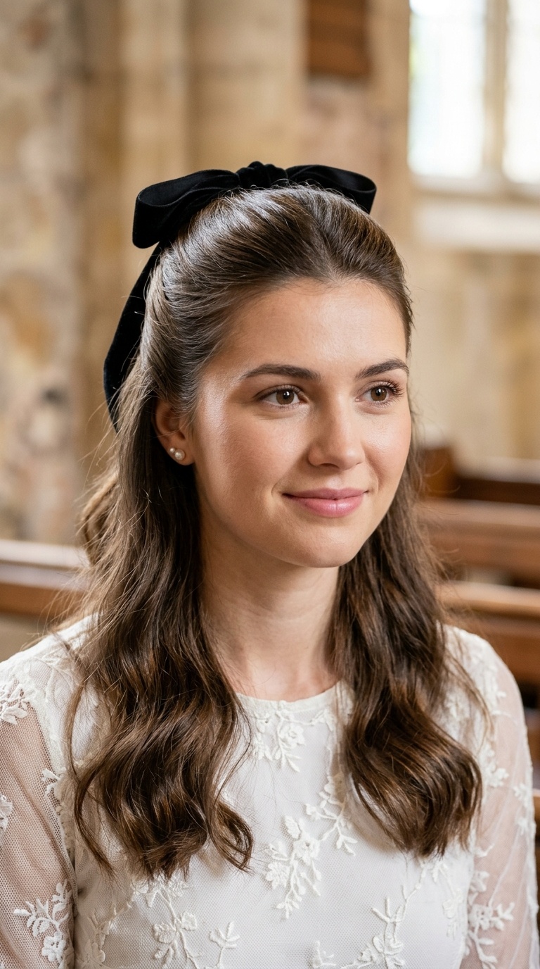Half-Up with a Velvet Ribbon