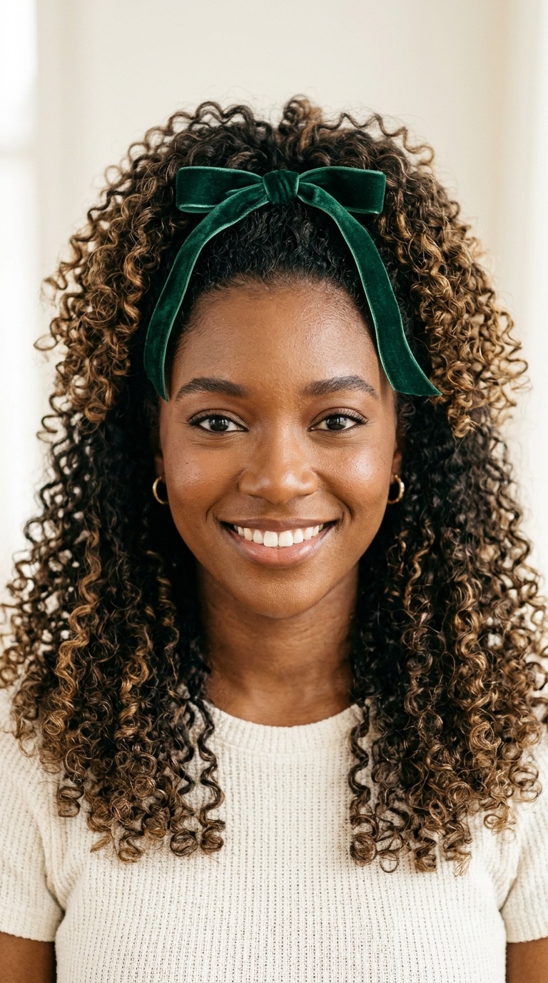 Half-Up with Velvet Ribbon
