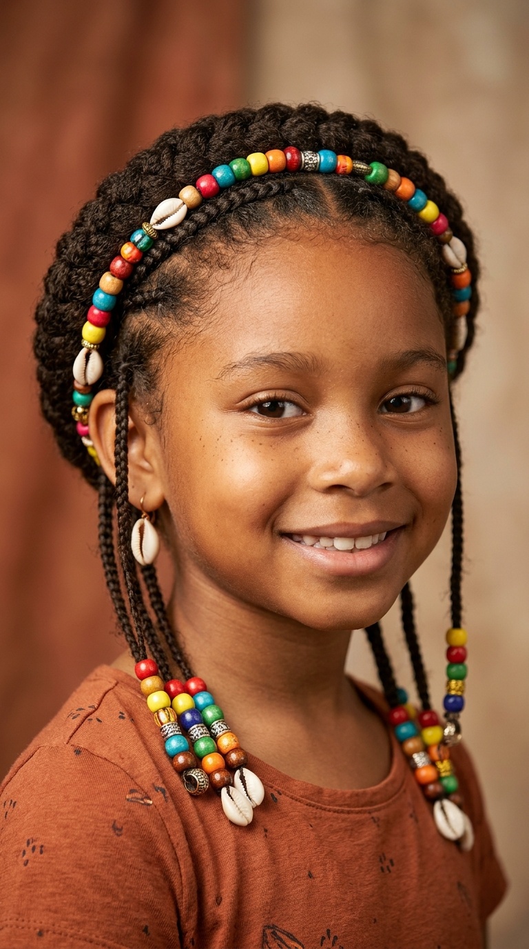Halo Braid with Hanging Beads