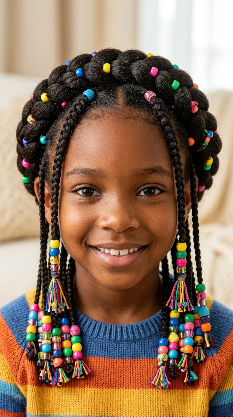Halo Braid with Tassel Beads