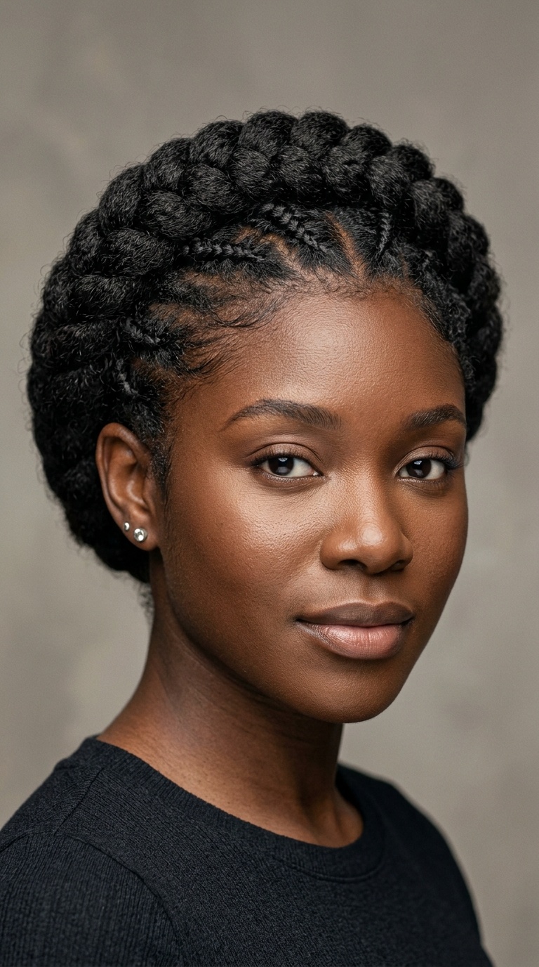 Halo Braid with Textured Crown
