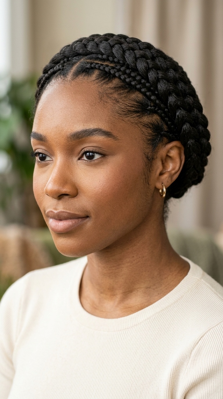 Halo Braid with Tucked Ends