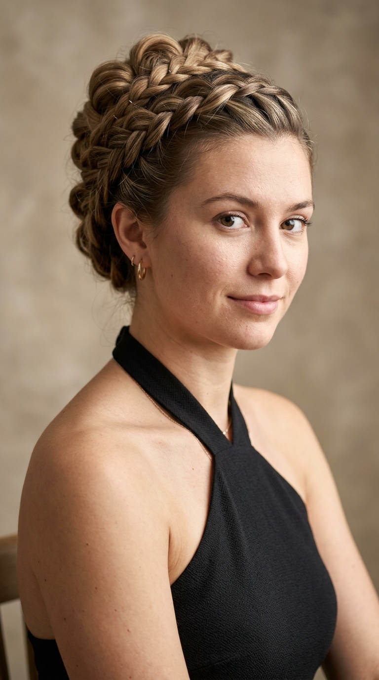 Halter Neck and the Intricate Braided Updo