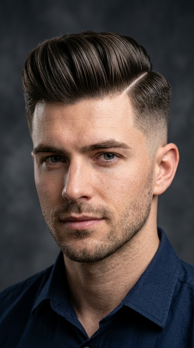 Hard Part Fade with Pompadour