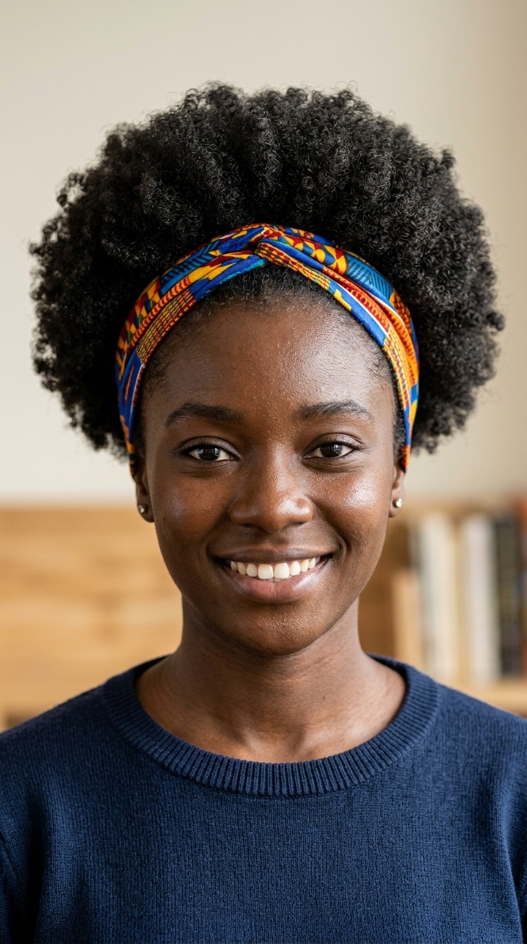 Headband-Accentuated Afro