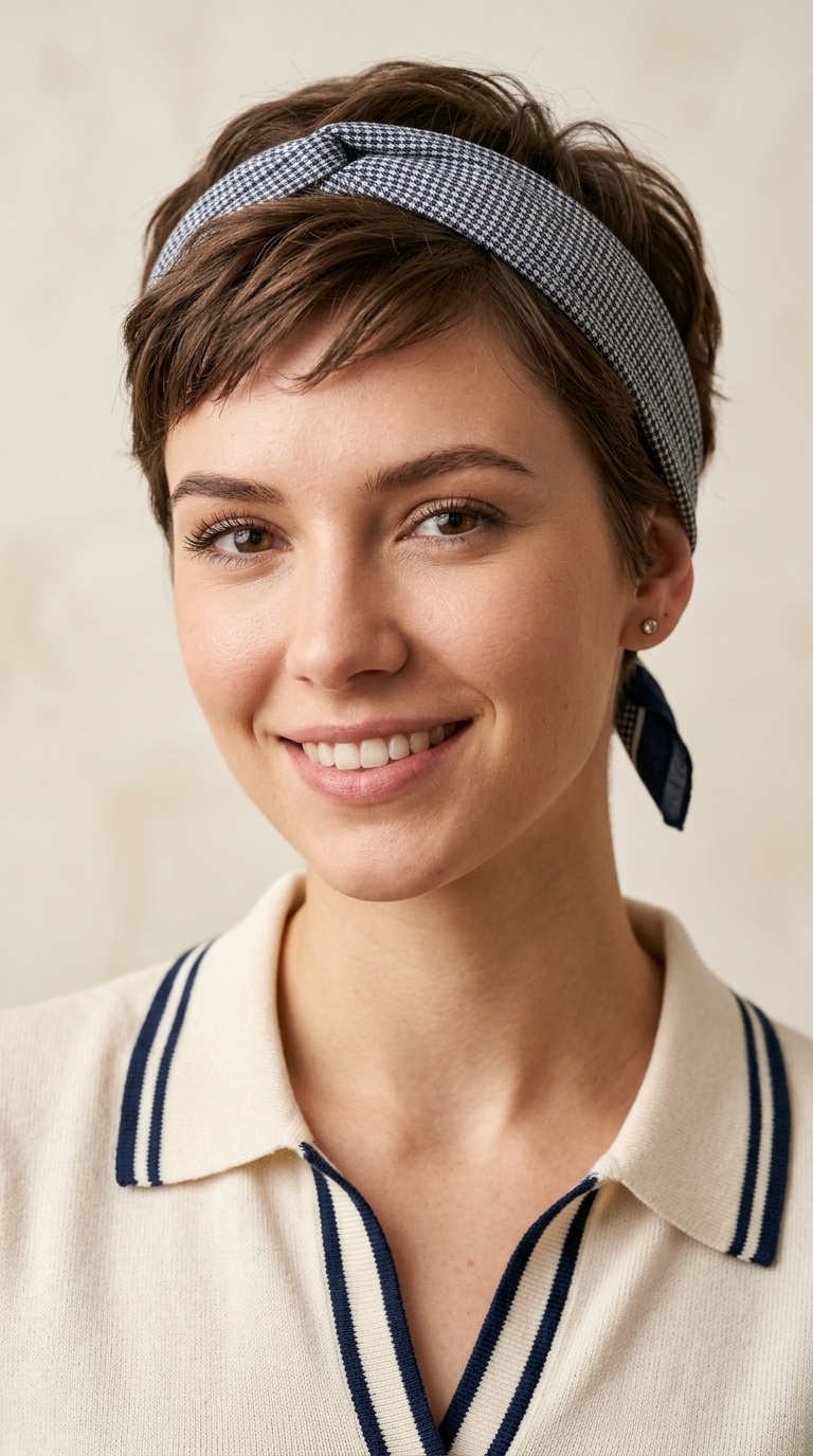 Headband-Wrapped Pixie
