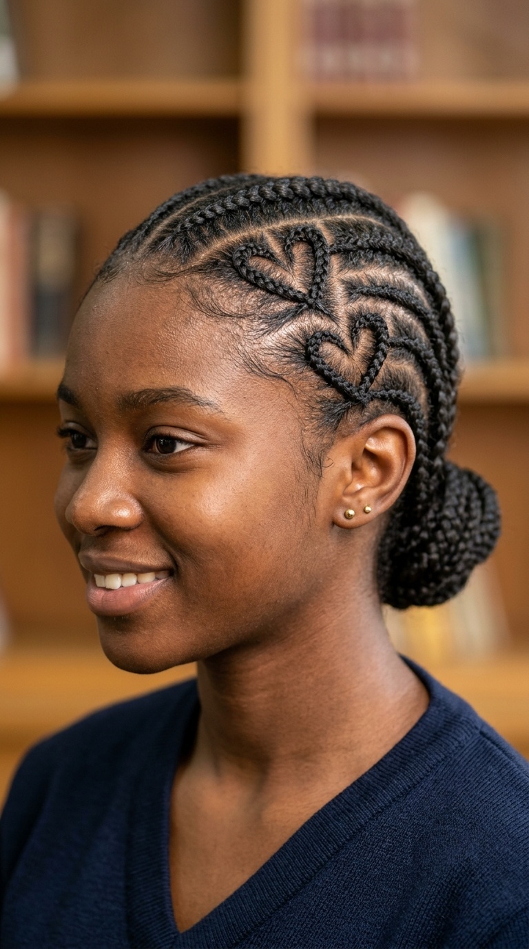 Heart-Shaped Accent Braids