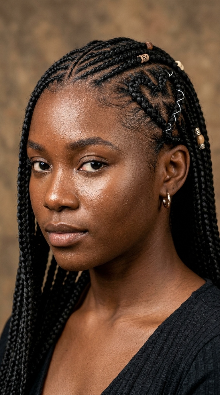 Heart-Shaped Accents with Tribal Braids