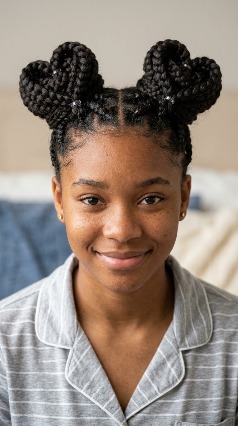 Heart-Shaped Braided Buns