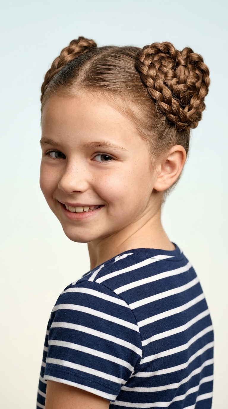 Heart-Shaped Braided Buns