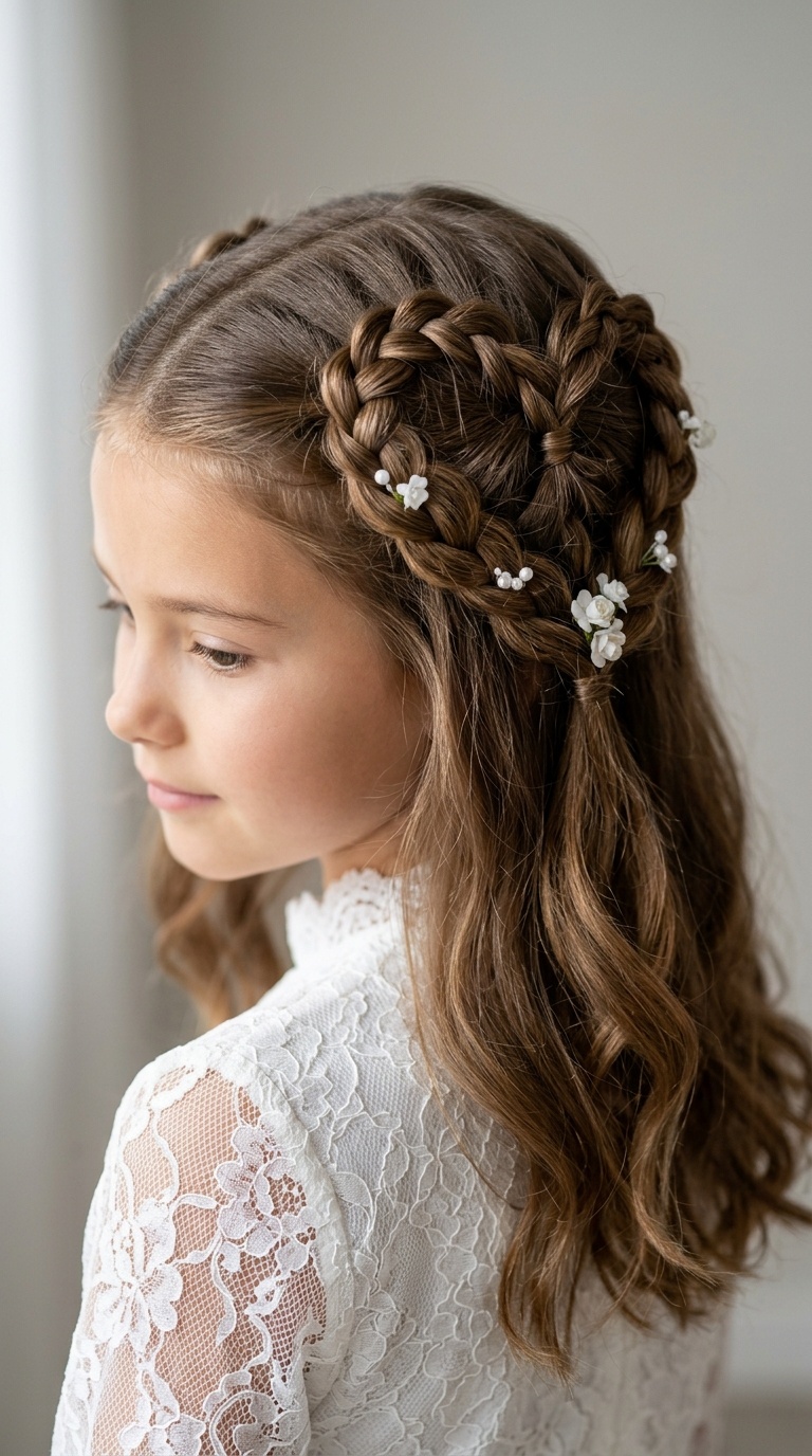 Heart-Shaped Braided Half-Up