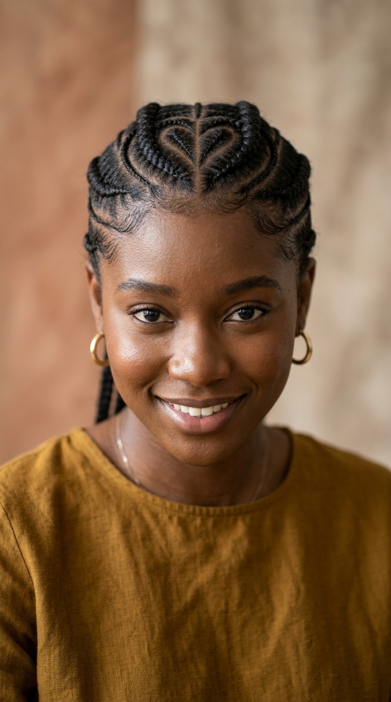 Heart-Shaped Cornrows