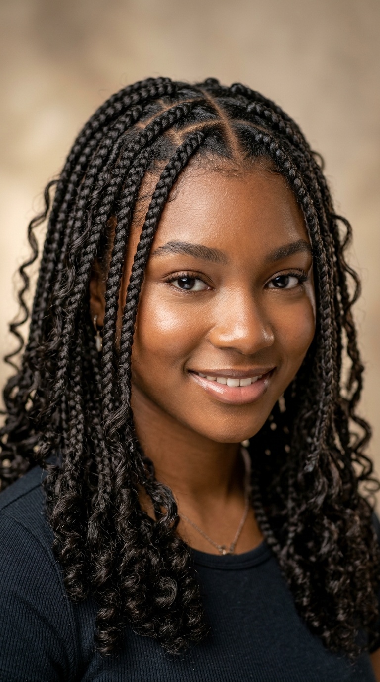 Heart-Shaped Part Boho Braids
