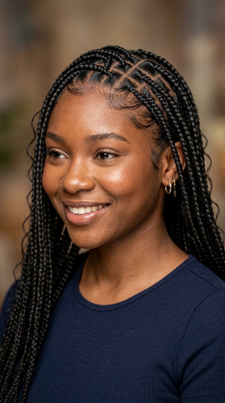 Heart-Shaped Part Knotless Braids