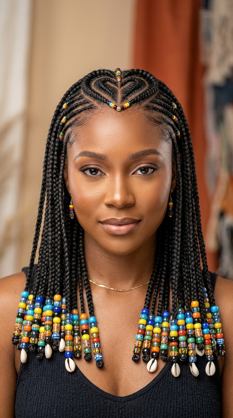 Heart-Shaped Parting with Multicolored Beads