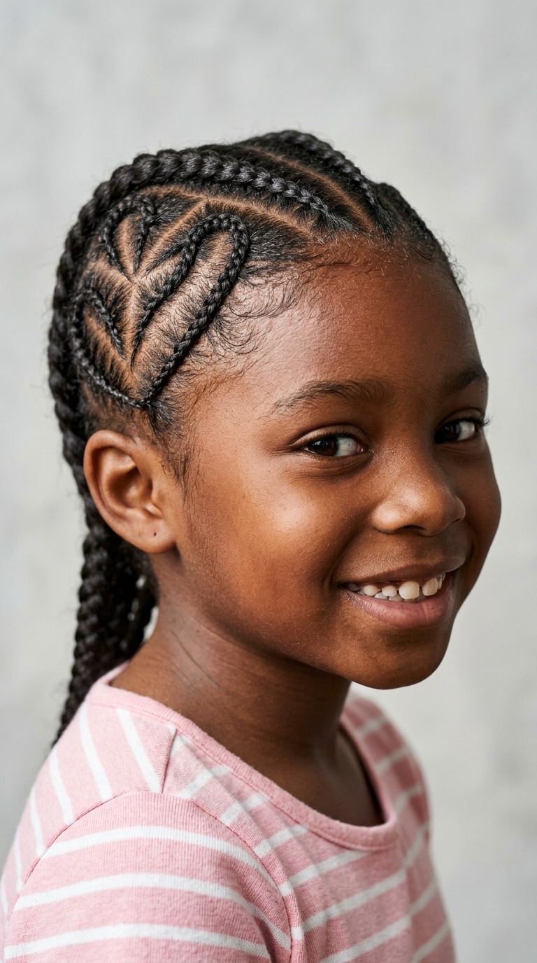 Heart-Shaped Side Cornrows