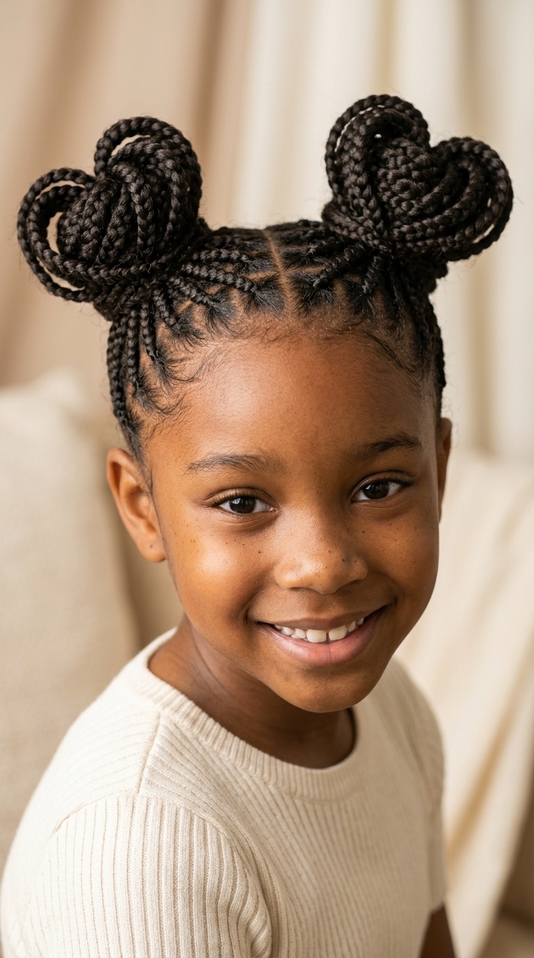 Heart-Shaped Space Buns