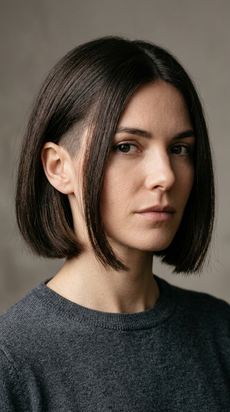 Hidden Undercut Blunt Bob