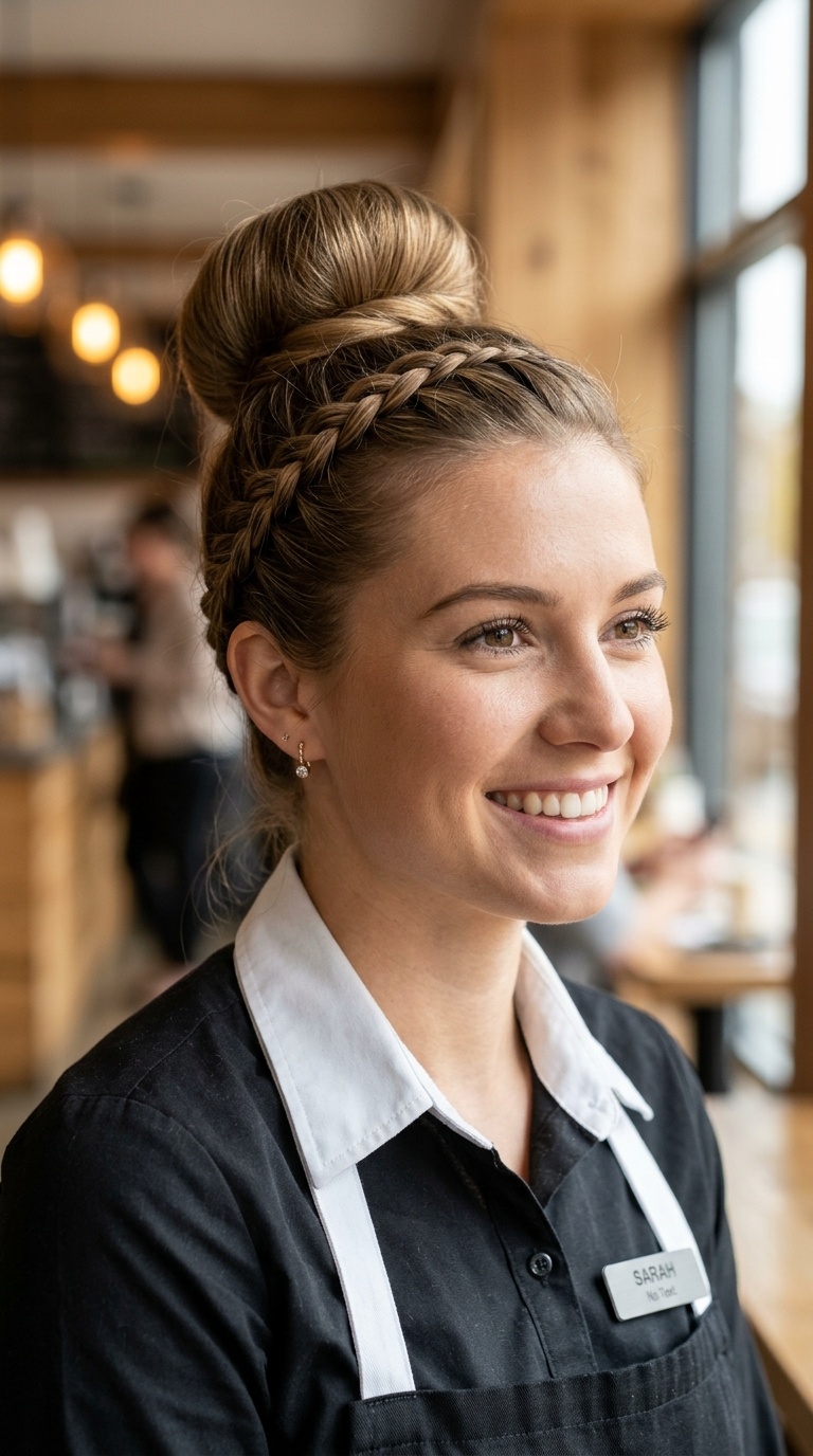 High Ballet Bun with Accent Braid
