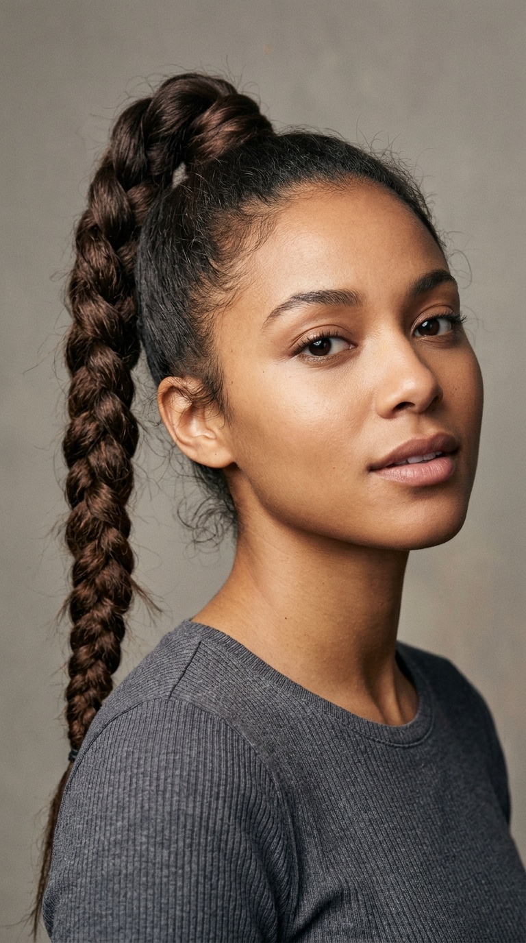 High Braided Ponytail