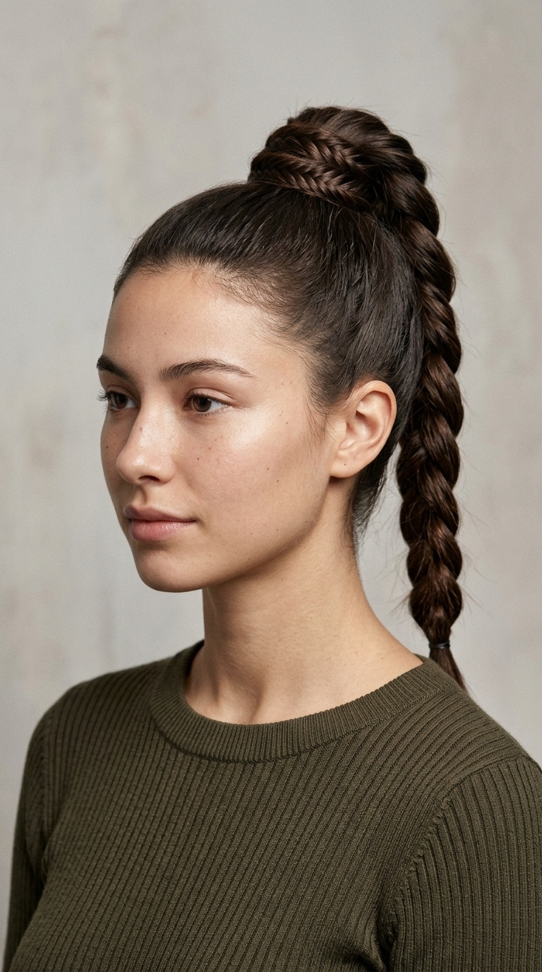 High Braided Ponytail
