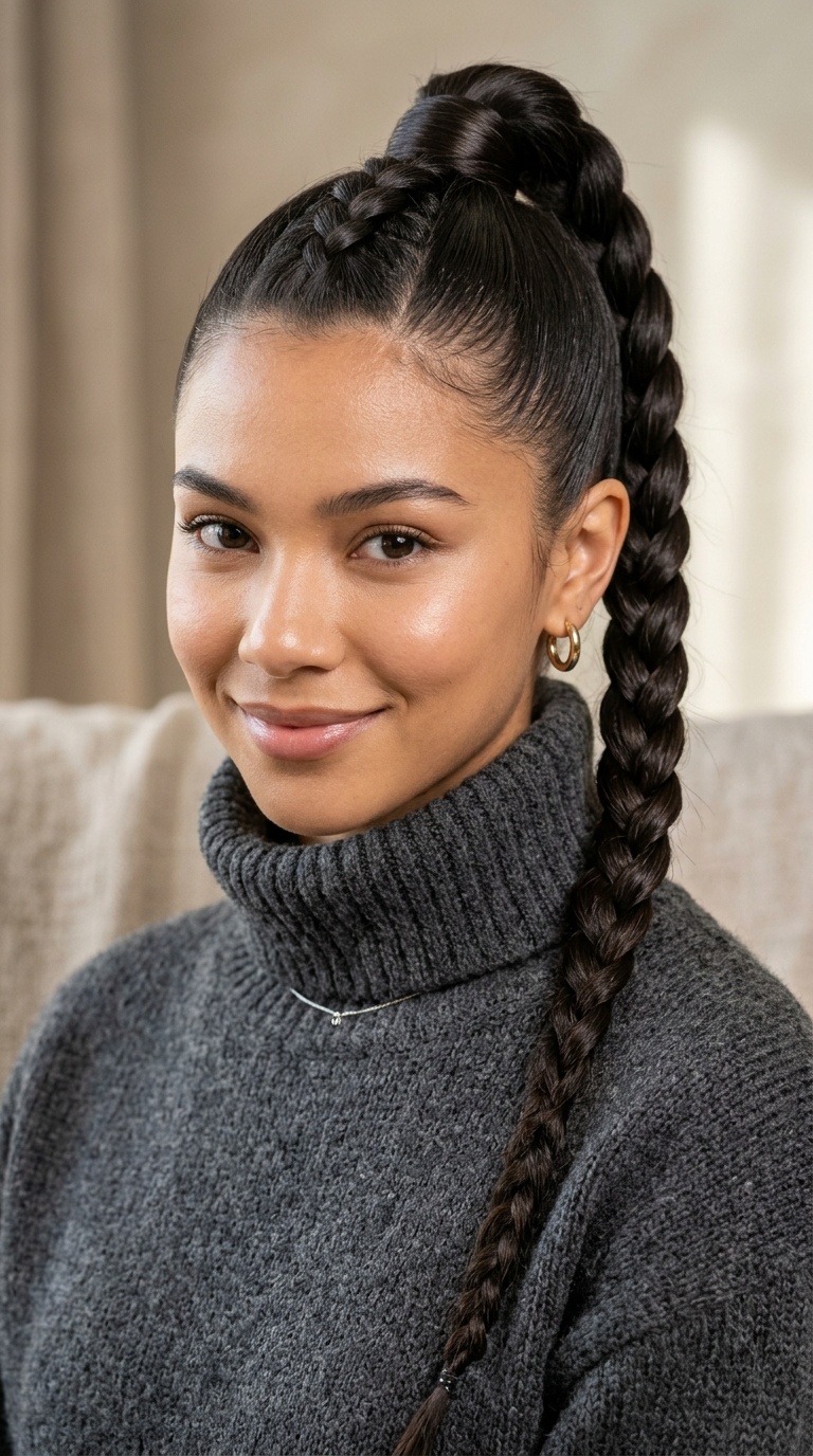 High Braided Ponytail