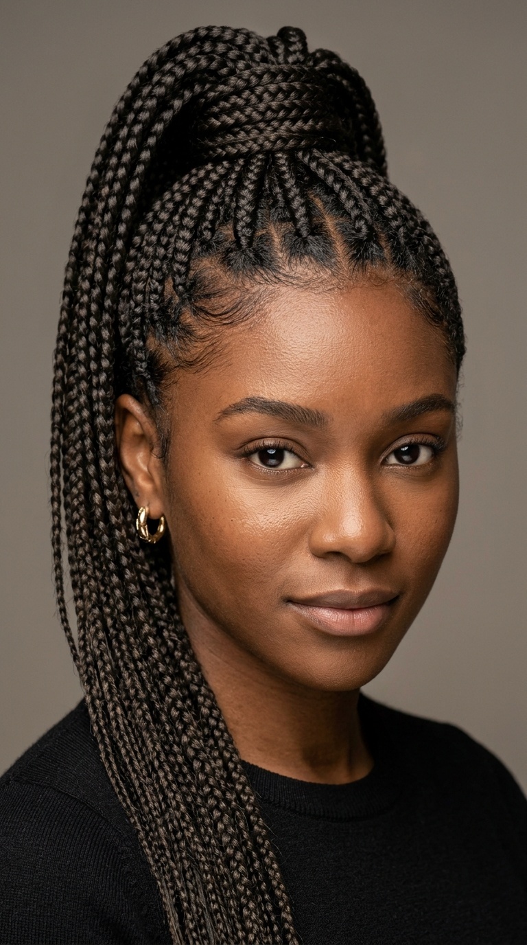 High Braided Ponytail